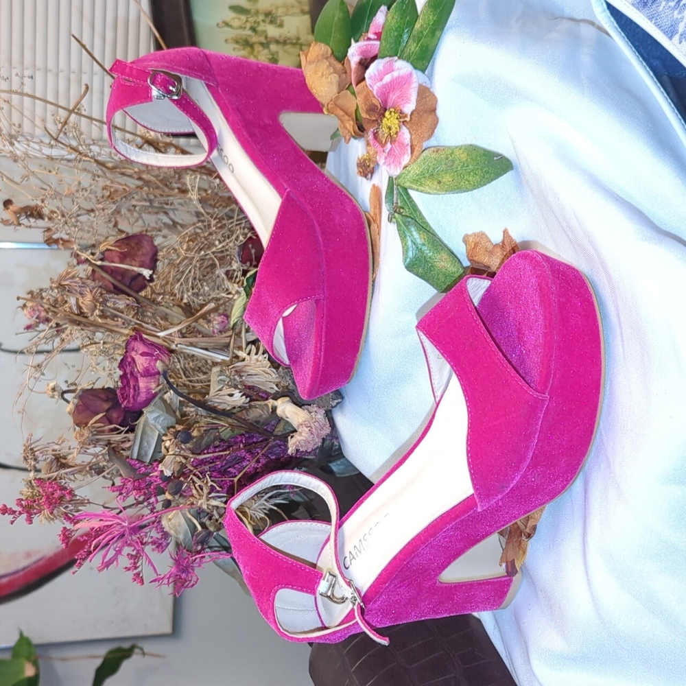 Camssoo bright pink platform sandals
